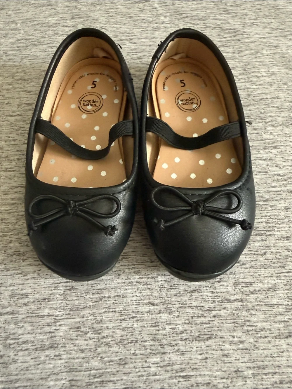 wonder nation Black Girls' Bow Mary Jane Flats